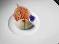 Christmas Dinner Set with a glass of Champagne