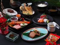 Year-end/New Year: Simmered and grilled chilled amberjack with tempura set menu