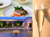 〈ランチ〉乾杯スパークリングワイン付き＊四季庭カジュアルランチプレート＆隣接施設スパ・ハーブスチケット付きでゆったり癒しの休日を！(土日祝)