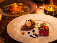 オフィシャルWEB予約限定【アニバーサリーコース－Laule’a－】国産牛などのWメイン全7皿+ペアリングワイン3杯+メッセージプレート(個室確約)