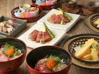 春のプレミアム【豪華会席】2名様～飲み放題プラン★厳選和牛ステーキや海鮮ばらちらし寿司など贅沢食材のプラン