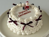 クリスマスショートケーキ（リボン）：直径12cm（3〜4人用）