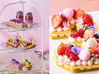 ◎HP限定15％OFF◎【推し会や誕生日のお祝いに最適！】数字が選べるナンバーケーキ付ぶどうと栗のパープルアフタヌーンティー！マスカットスパークリング付き（通常席）