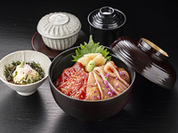 [Sushi/Lunch only] Marinated tuna and winter yellowtail marinated in sesame soy sauce rice bowl