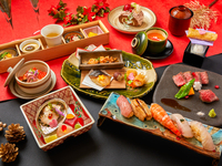 [Winter-only Premium "Takumi" Kaiseki Course] "Edomae Sushi and Oyster Tempura" & "Luxurious Sea Urchin Shabu-Shabu Small Pot with Milt, Winter Yellowtail, Pufferfish, and Yamagata Pork" 9 dishes total 7,272 yen (excluding tax)