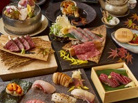 ～ランチタイム～【最上級「匠」懐石コース】『江戸前鮨」＆ 『白子、寒ぶり、真ふぐ、山形豚の贅沢雲丹しゃぶ小鍋』全9品 7,272円(税抜)