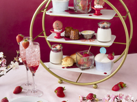 【季節限定】ノンアルスパークリング付♪苺のアフタヌーンセット¥1,800(税抜)