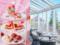 【平日・窓側席】ストロベリーアフタヌーンティー＆苺スパークリングワイン付き！