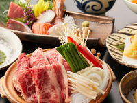 【ご接待/ご会食】一人一鍋　季節野菜と牛肉の旨辛陶板コース 　（全7品）2時間飲み放題付6000円