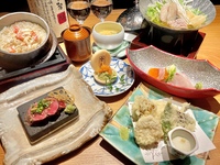 Limited to February [Luxury Hokkaido Course] "Hokkaido Pufferfish & Cod Milt Hot Pot", "Shihoro Black Beef Stone-Grilled Steak", "Hokkaido King Crab Rice" 5,454 yen (excluding tax)