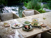 [Dinner] Okayama-produced pork with shiso and prosciutto, organic vegetables, etc. 6-course meal PIMIENTO