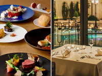 直前割20％OFF【スカイガーデンプールサイド側確約】三大珍味など全6皿メニュー+シャンパン・ルイヴィトン付(12/19,22,23)