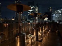 ヒーター、ブランケット完備　屋上テラス席　