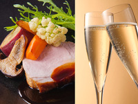 1月おすすめランチ【★お年玉★乾杯酒プレゼント】鴨と深谷ネギのパイ包みスープや寒鯛のポワレ、メインに国産豚ローストか国産牛ロースのロティ、ロッシーニを選べるランチ全5品-SHIKITEI-