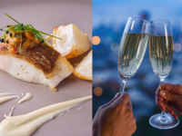 1月おすすめディナー【★迎春お年玉プラン★乾杯酒プレゼント】鴨と深谷ネギのパイ包みスープや寒鯛のポワレ、メインに国産豚ローストか国産牛ロースのロティ、ロッシーニを選べるコース全5品-SHIKITEI-