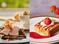 デザートにフレッシュ苺のナポレオンパイ＊鮮魚の柚子マリネや鴨と深谷ネギのパイ包みスープ、北海道産ポークロースと冬野菜を味わうランチ全4品-SEASON-