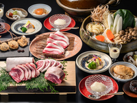 【초희소】천연 소이진 고기와 최상급 로스 고기의 먹어 비교 보탄 냄비 코스《상쇄》