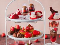 【土日祝：いちご＆チョコ・バレンタインルージュのパフェ付】ストロベリー＆チョコレートのアフタヌーンティーwithハーゲンダッツ（2時間カフェフリー2/4～）