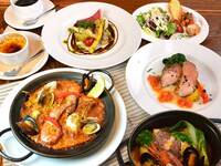 （1/12～）HP予約限定特典付き!!【ベストレートプラン｜ランチ】定番のタパス・アヒージョ・パエリャが楽しめる！“王道”ラボデガランチコース（5品）