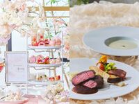 【ステーキランチ】桜色のストロベリーアフタヌーンティー（平日）