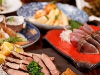 名物！かつをの藁焼き塩たたき × 春の味覚　かんざしコース（2時間飲み放題付き）