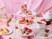 1月31日限定【土日祝・通常席】乾杯で苺スパークリングワインが付いたストロベリーアフタヌーンティー