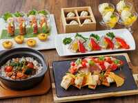 [Seasonal Course / 2 hours / Weekdays] A 6-course meal featuring two main dishes—fish and meat—plus a selection of drinks with unlimited refills