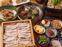 日~木曜限定【季節のおすすめ】国産豚のせいろ蒸し×おばんざい大皿7種盛合せ×旬菜堪能コース　2時間30分飲み放題付き　全13品　5500円(税込)