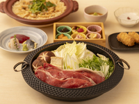 茶茶　黒毛和牛の牛鍋コース【雅】お食事飲み　7品　6700円