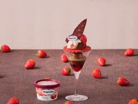 【オプションメニュー】ハーゲンダッツ ストロベリーとミルクチョコレートの贅沢いちごパフェ《ミニサイズ》