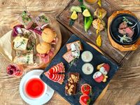 [Meat x Night Afternoon Tea] Beef fillet steak & pasta & savory, dessert + 2 hours all-you-can-drink