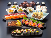 【青葉コース】秋の味覚を堪能！秋野菜の天ぷらと旬の握り寿司 120分飲放付 8品 6,600円(税込)