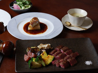 3月1日～4月30日まで！祝101周年【ランチ】大和の四季コース～春～　春の前菜　筍と海老　三浦産直送　鰆　お好みのステーキ　ガーリックライスにデザートも！