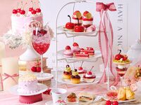 【土日祝】選べる推しカラーケーキ・ドリンク付き◇いちごとチェリーのアフタヌーンティー