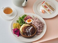 【デザート＆ドリンク付きのスペシャルランチ】煮込みハンバーグ、デミグラスソース