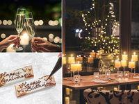 ★2/21・2/22限定スペシャルセール！1,500円OFF★＜テーブルキャンドル装飾がついたソファ席確約＞乾杯スパークリングワイン・メッセージプレートがついたシェフ厳選ディナー - RIKYU -