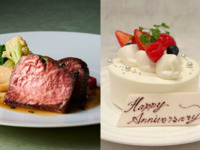 ◇春の門出のお祝いに花束を添えて◇乾杯酒＆苺のホールケーキがついた厳選牛がメインの贅沢ディナー