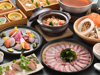 本ずわい蟹の土鍋と寒鰤つゆしゃぶコース・飲み放題付　全7品