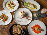 〈2時間飲み放題付き〉スパークリングワイン含む60種類のドリンク！メッセージプレート付きで記念日を華やかに Anniversary Dinner　7,500円