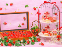 [From March 1st] Luxurious strawberry-filled afternoon tea ~ Gorgeous sweets & savory dishes + 2 hours of free cafe time