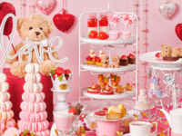 【土日祝】◇スイーツ7種とカフェフリー（コーヒーor紅茶）で気軽に◇いちごとスウィートベアのアフタヌーンティー