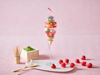 抹茶×ストロベリーパフェ+カフェ1杯