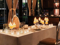 【贅沢ディナーC】スパークリングワイン付！Wメインでキャビア、牛ロース含む全5皿ディナー（キャンドル装飾付）