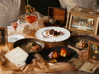 【シーズナルコースVinci e Toscana~ルネサンスの食卓～ランチ限定特別装飾個室】ヴィンチオリジナルカクテル付き ポルチーニ茸パスタ×うなぎ レオナルド・ダ・ヴィンチ期間限定コース
