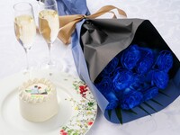 ＜個室＞プロポーズ・アニバーサリープラン（青い薔薇の花束11本）