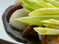 北海道産帆立と原木椎茸　ババガヌーシュとうるい