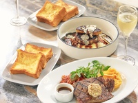 【BrunchTime】”Premium Brunch Course“ ”特選黒毛和牛リブロースのグリルステーキor黒毛和牛ハンバーグロッシーニ風×ブリオッシュフレンチトースト