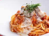 【季節限定】糸島豚自家製パンチェッタと新玉葱のアマトリチャーナ＋ビュッフェ（大人）