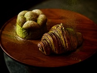 Matcha croissant (pictured in the foreground)