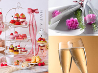 窓際確約◇感謝の気持ちを込めたカーネーションを添えて◇【土日祝】いちごとチェリーのアフタヌーンティー★苺のスパークリングワイン付き！